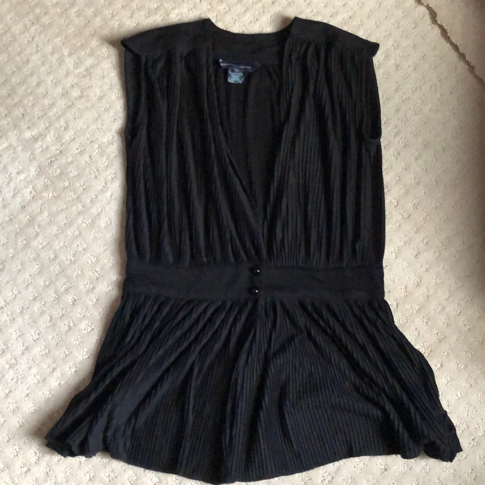 French Connection Black V Neck Blouse Size Small!